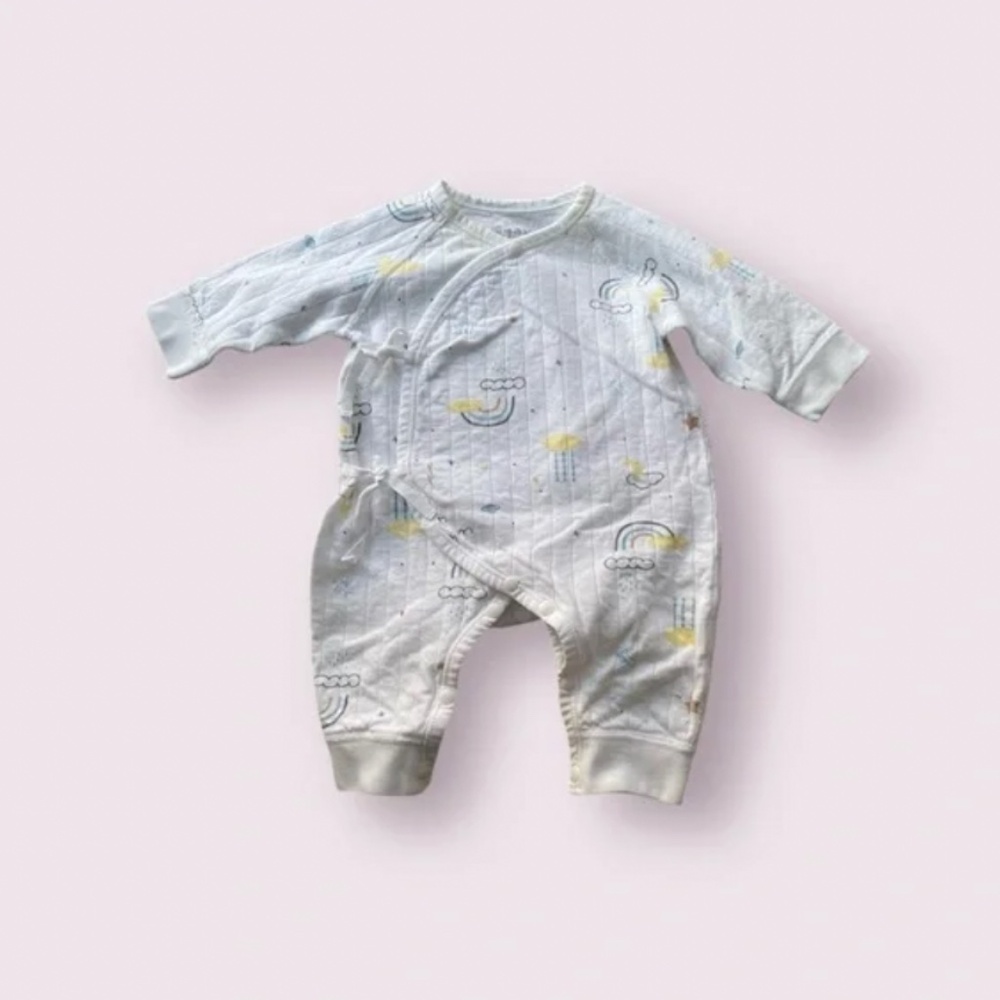 Baby Cotton Rainbow Onesie With Hat